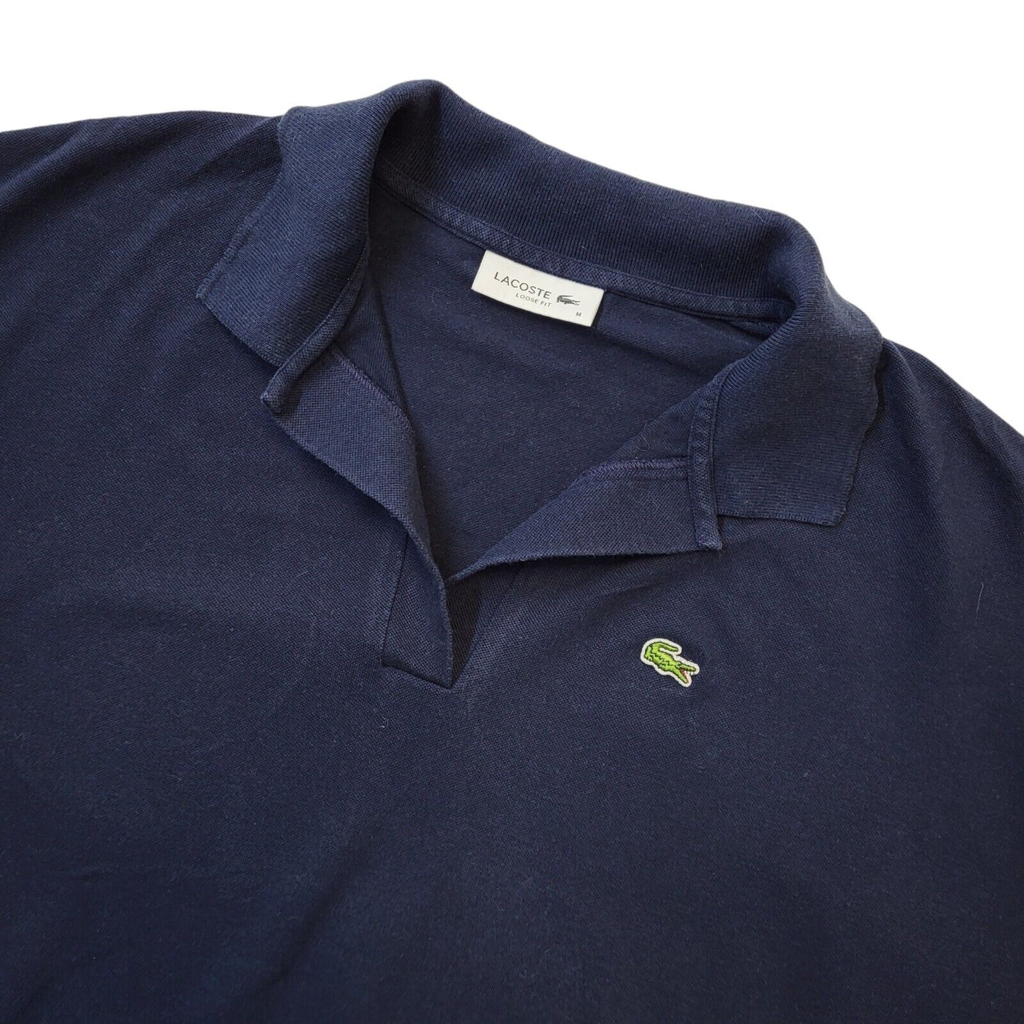 Lacoste Navy Blue Loose Fit Polo Top Womens Size Medium