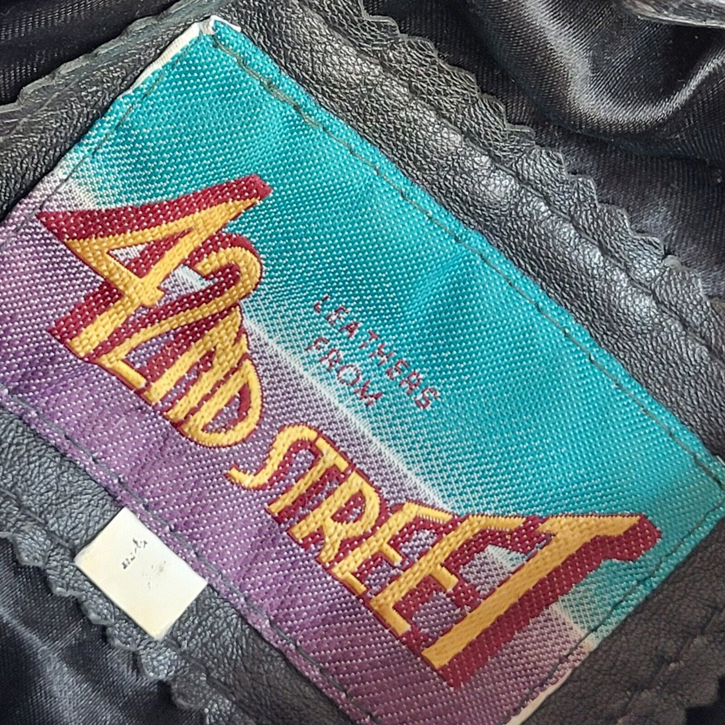 42nd Street Black 90s Leather Velvet Jacket Uk Women's Size 14