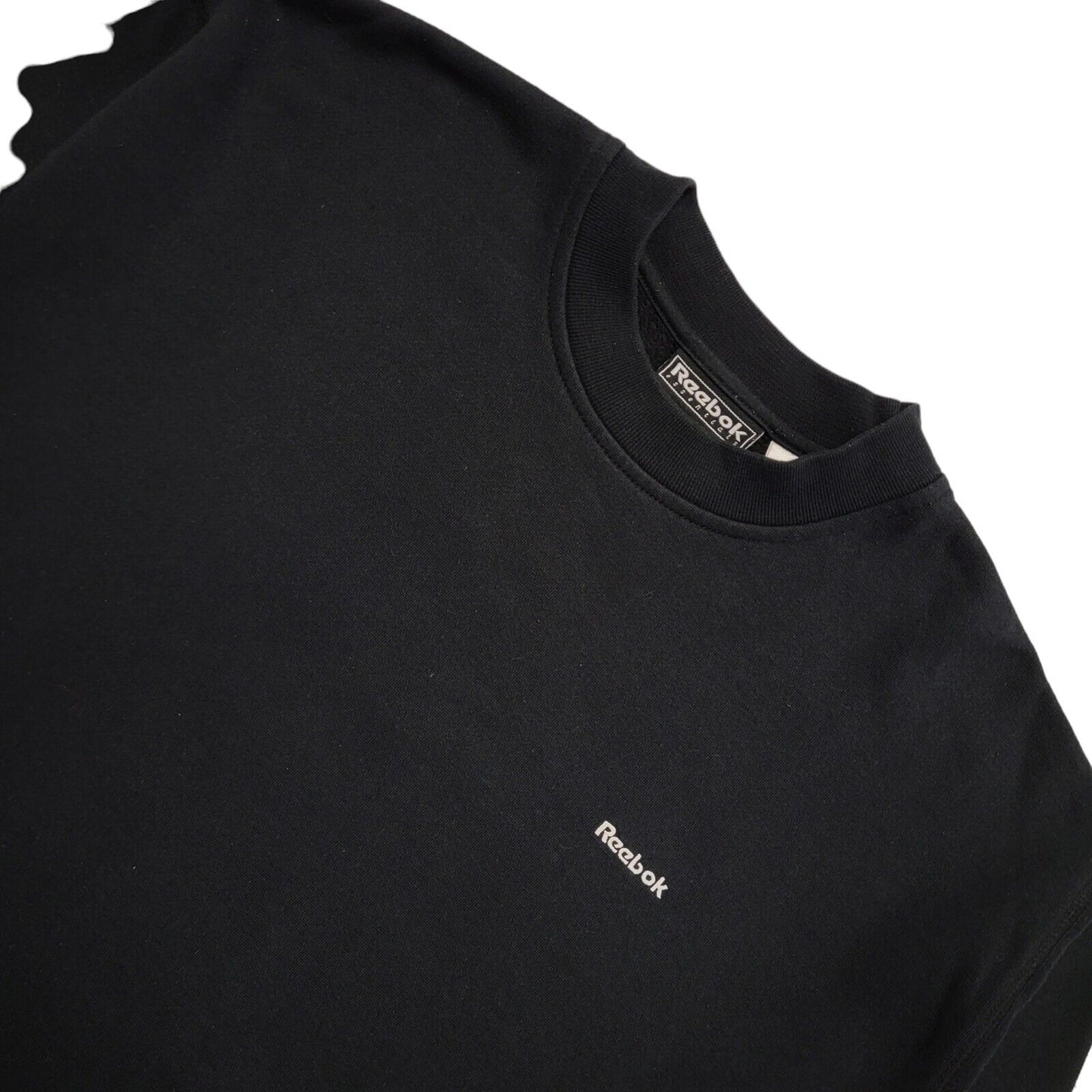 Reebok Essentials Spell Out  Vintage Y2K Black Sweatshirt Women's Size UK 14