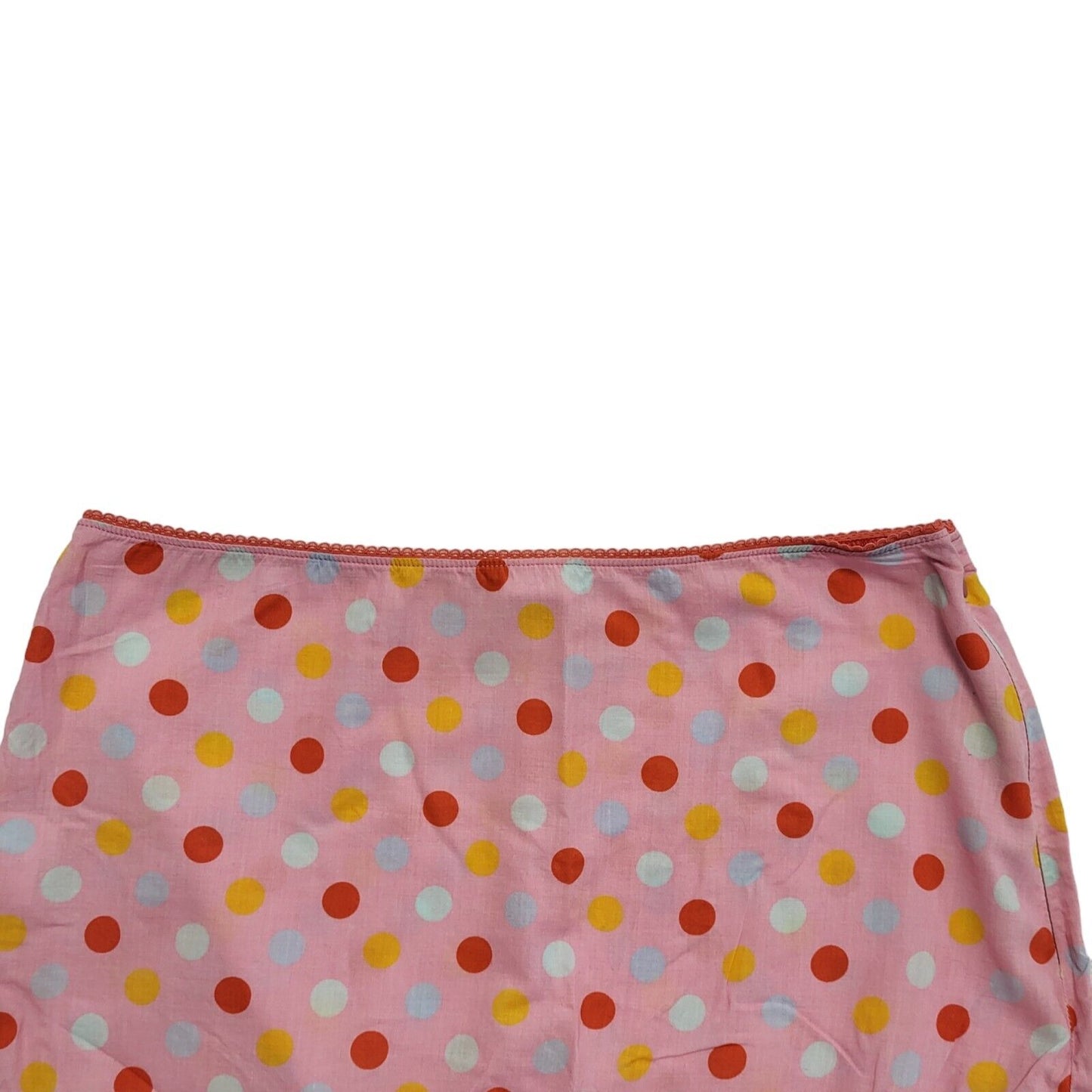Kookai Vintage Y2K Pink Polka Dot Trumpet Skirt Zip Up Womens UK Size 10