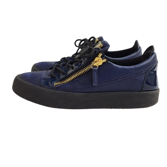Giuseppe Zanotti Dark Blue Leather Casual Flat Shoes Uk Women's Size 9