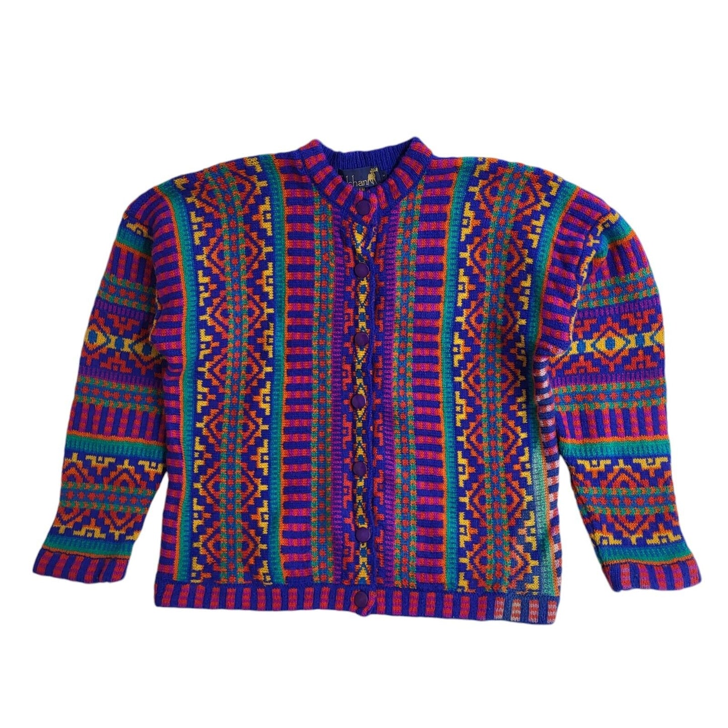 Tulchan Vintage 90's Purple Pink Knitted Cardigan UK Women's Size M