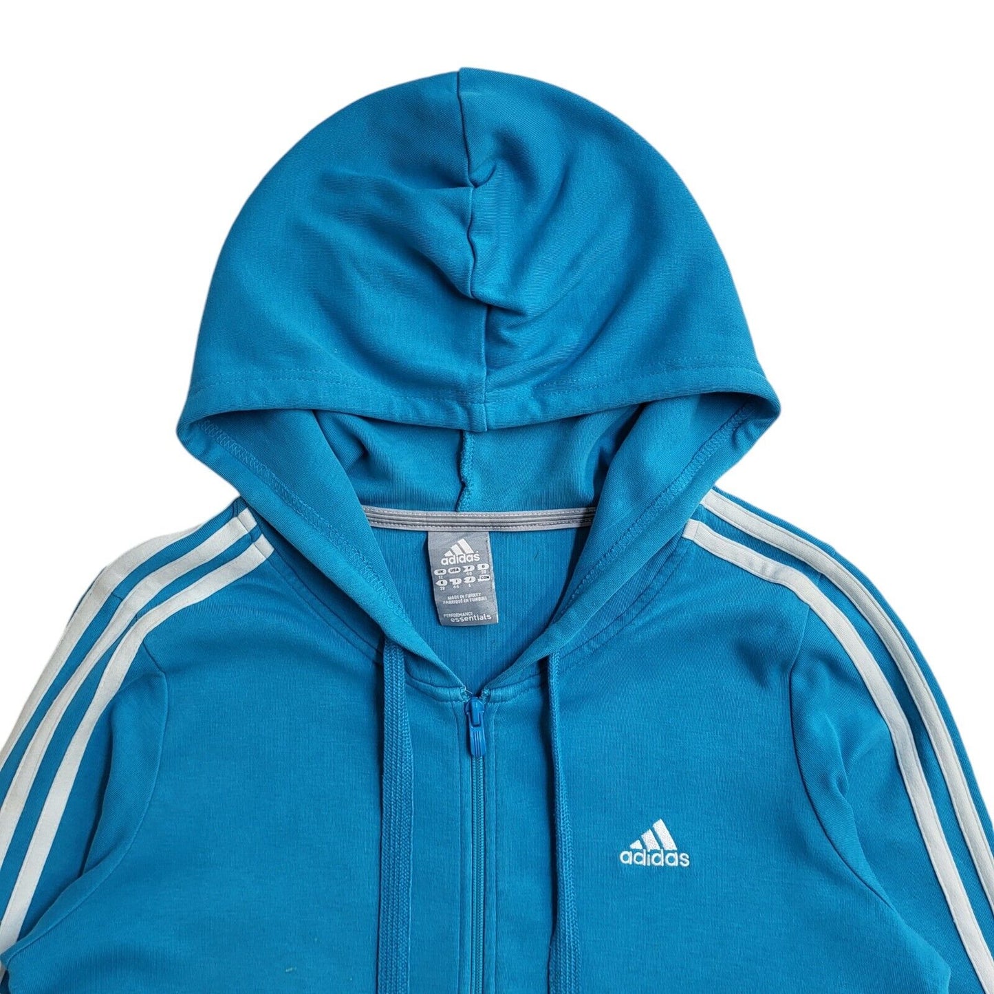 Adidas Turquoise Blue Zipped Sweatshirt Hoodie UK Women's Size 12