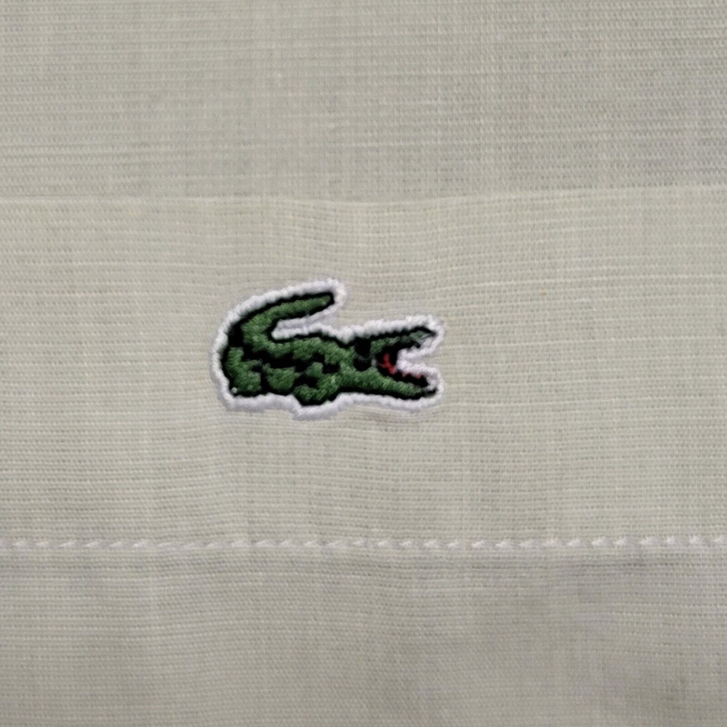 Lacoste Vintage Y2K Green Regular Fit Long Sleeve Shirt Mens UK Size XL