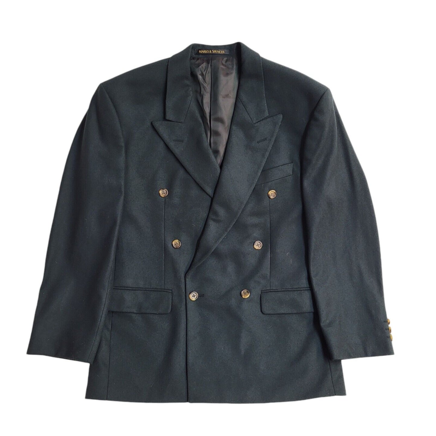 St Michael Vintage 90's Green Double Breasted Button Jacket UK Men's Size M