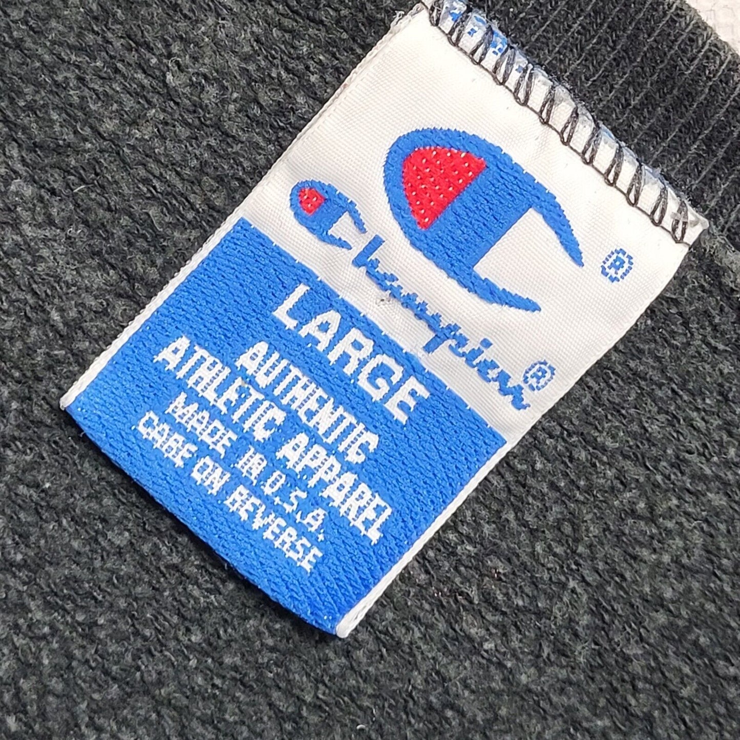 Champion USA Black Crew Neck Y2k Sweatshirt Uk Men's Size Large