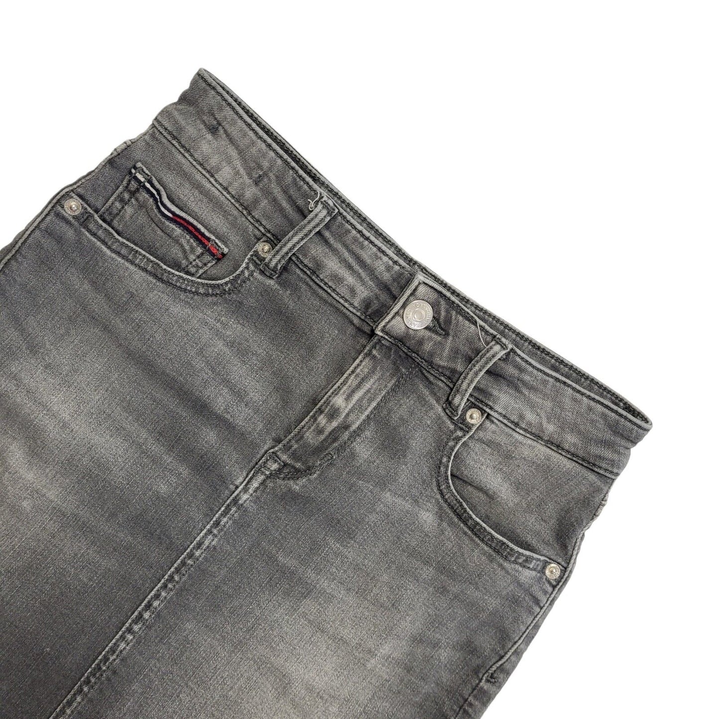 Tommy Hilfiger Vintage 90's Grey Short Denim Skirt Womens UK 6-8 W25