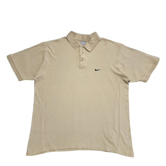 Nike Beige Short Sleeve Relaxed Fit Polo Shirt Uk Men's Size Large