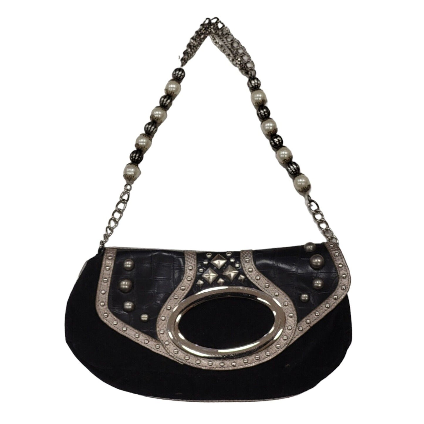 Morgan Black Leather Small Shoulder Bag Uk Women's Size  10.5" x 6"