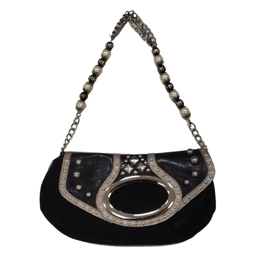 Morgan Black Leather Small Shoulder Bag Uk Women's Size  10.5" x 6"