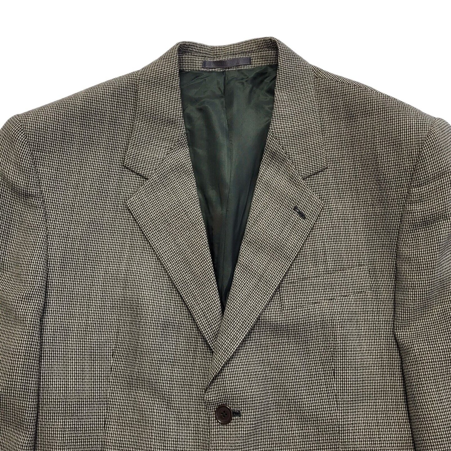 Next Vintage 80s Black/Grey Wool Suit Jacket Uk Men's Size XL 44"