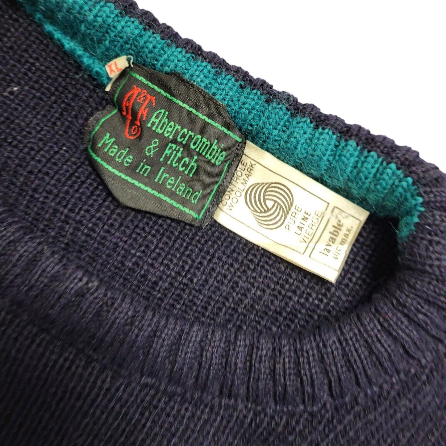 Abercrombie & Fitch 90's Blue & Red Striped Jumper Mens UK XL