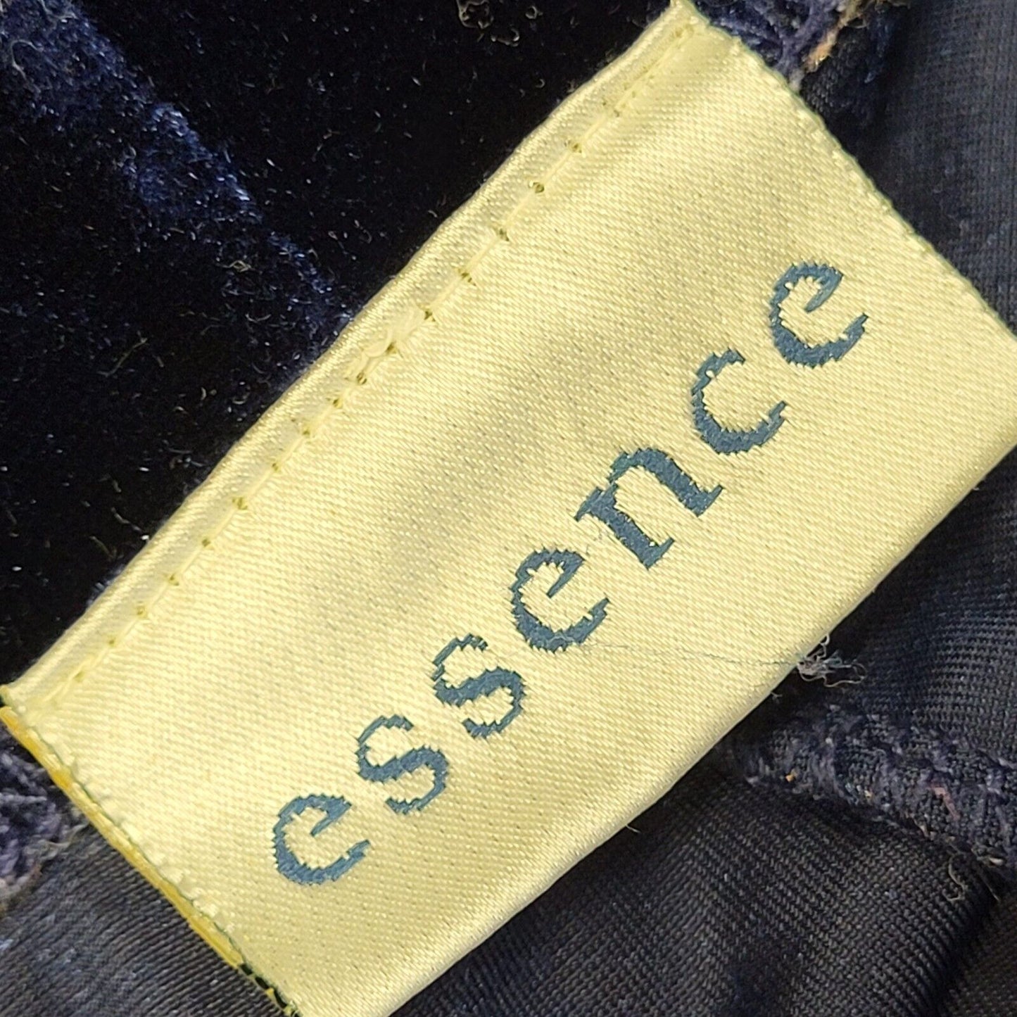 Essence Vintage 90's Dark Blue Straight Velvet Trousers Uk Women's 12 W30 L28