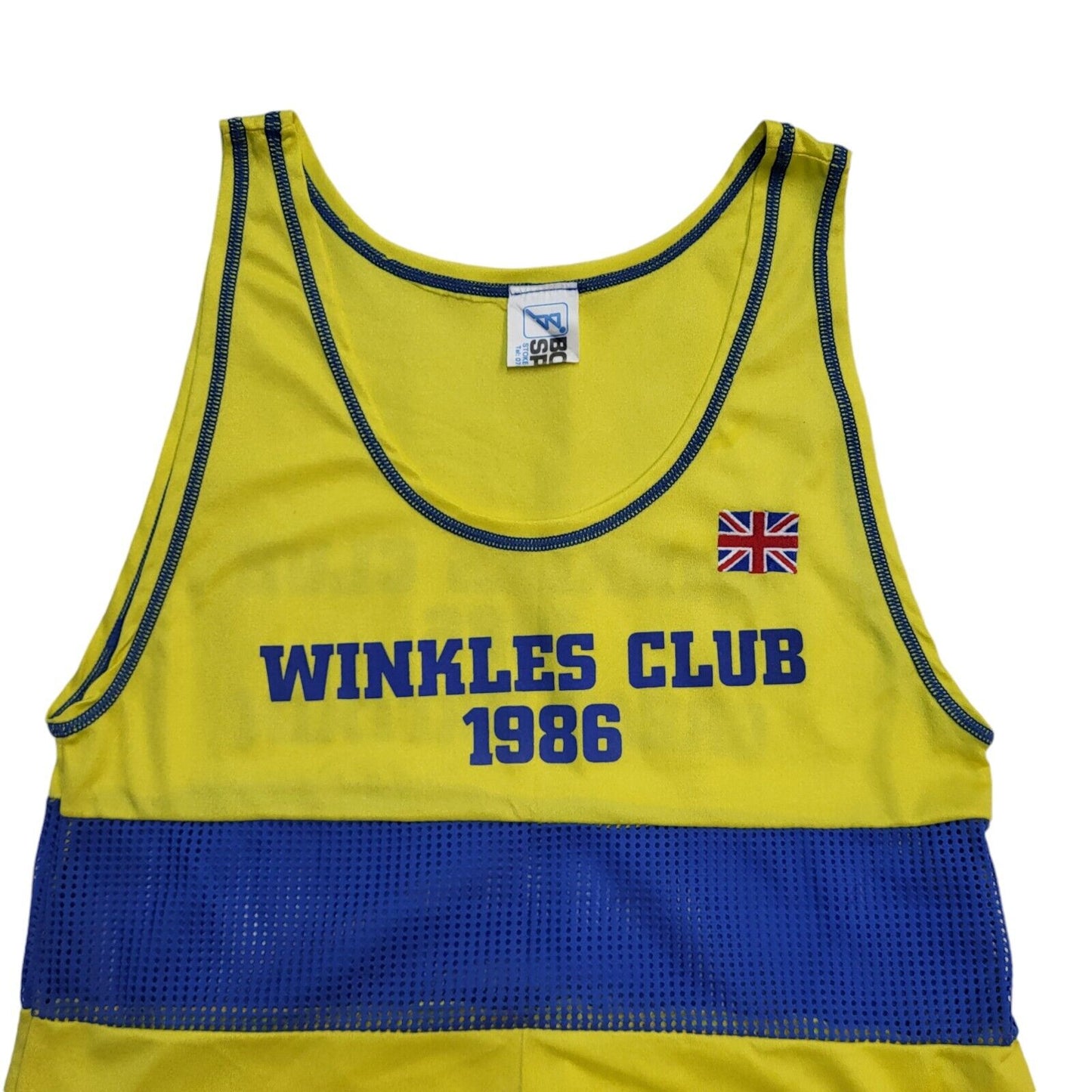 Winkles Club 1986 Vintage Yellow & Blue Vest Top Boy's Size M