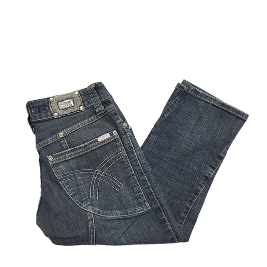 Ichi Vintage 90's Dark Blue Straight 3/4 Leg Jeans Uk Women's Size 10 W28 L21