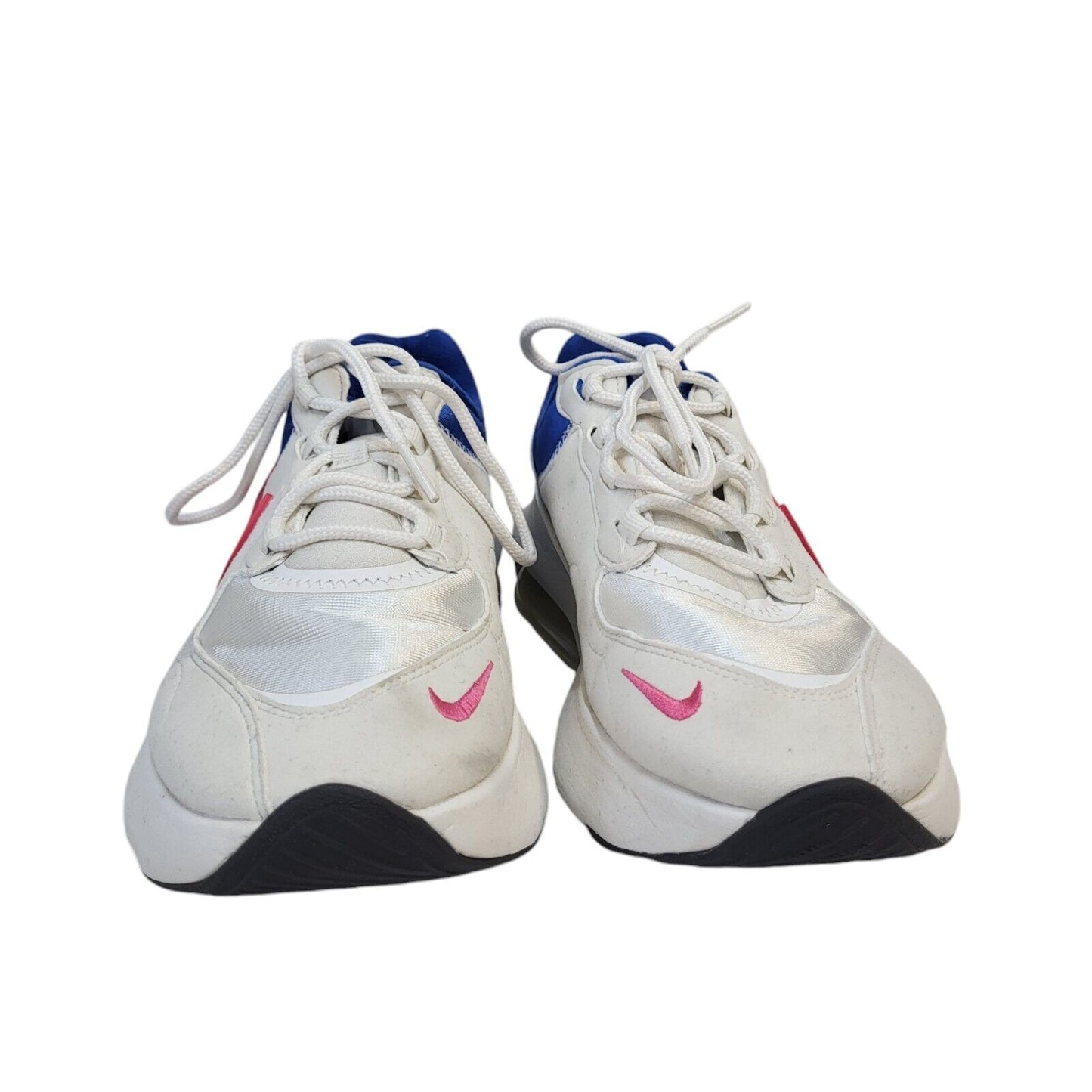 Nike White & Blue Lace-up Sports Casual Trainers Uk Women's Size 4.5
