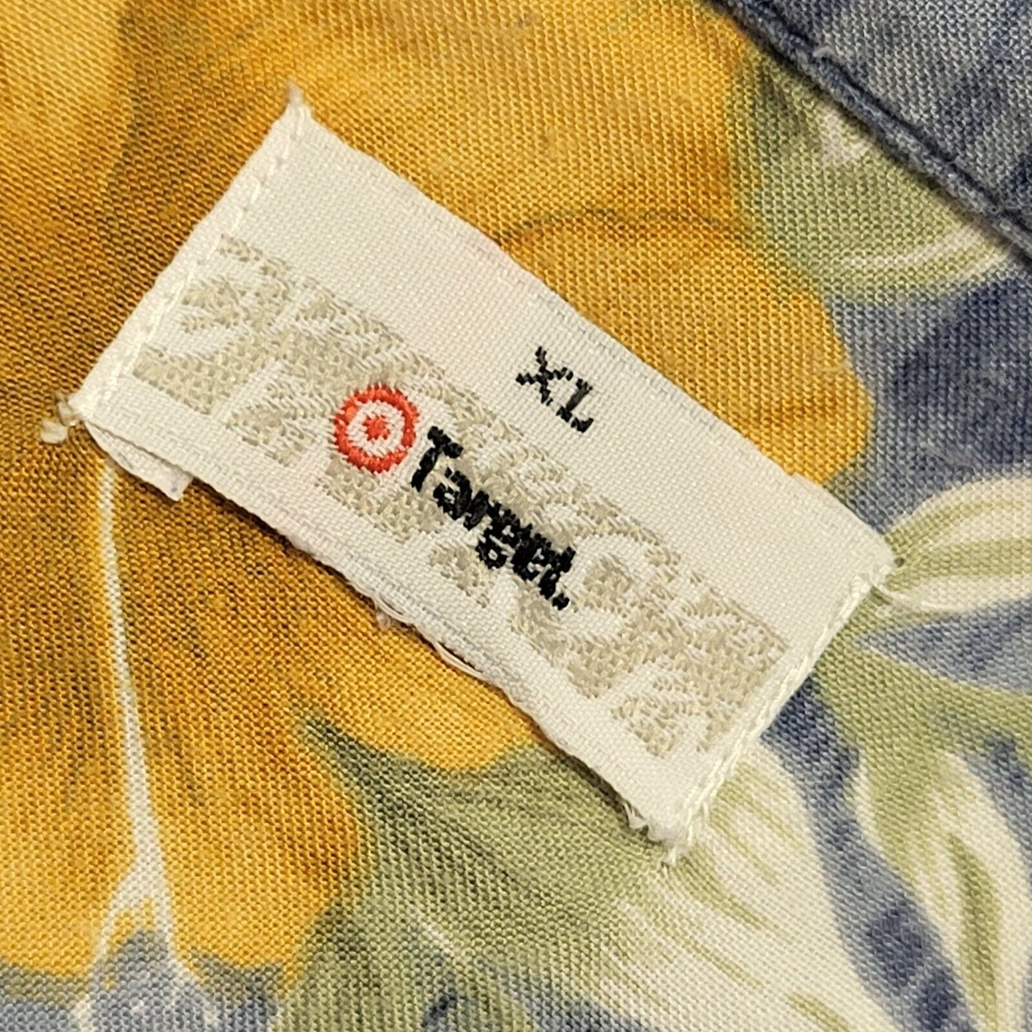 Target 90s Blue Floral Short Sleeve Shirt Uk Men's Size XL