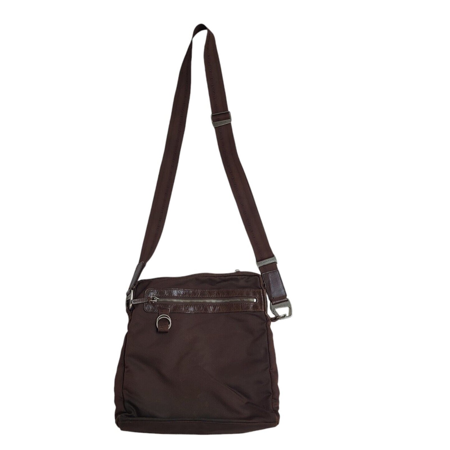 Piquadro Brown Zip Leather Shoulder Bag Women's Size 12" x 13"