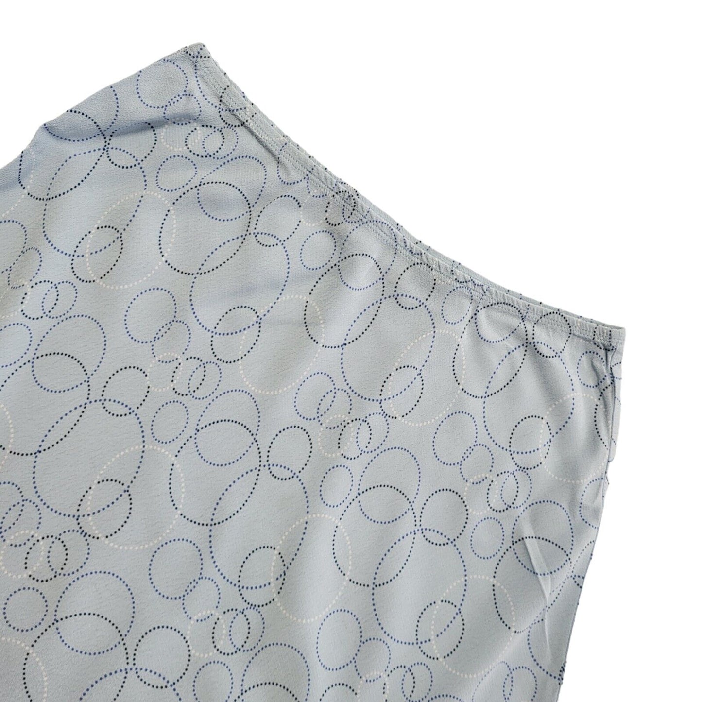 BHS Vintage 90's Blue Circle Print Midi A-Line Skirt Womens UK 12 W30