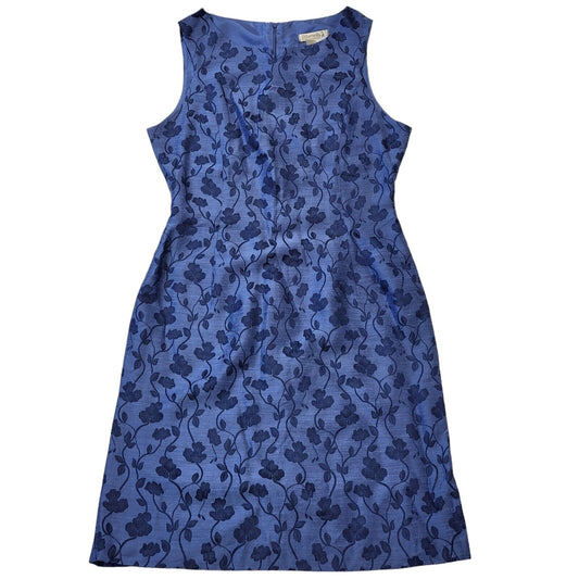 Hamels BNWT 90s Vintage Blue Floral Zip Fasten Dress Women's Size 12 Petite