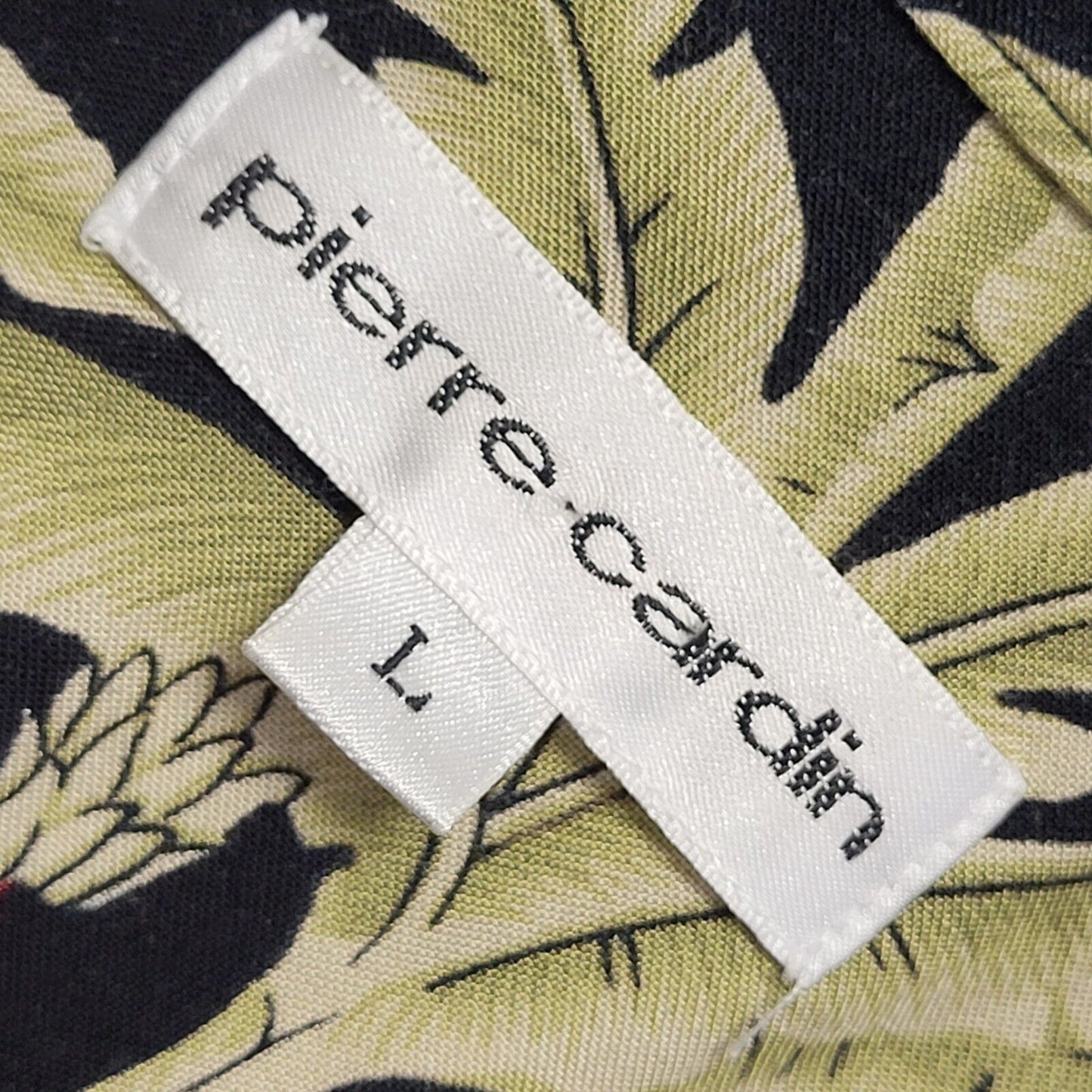 Pierre Cardin Vintage 90's Black Green Palm Trees Short Sleeve Shirt Men's UK L