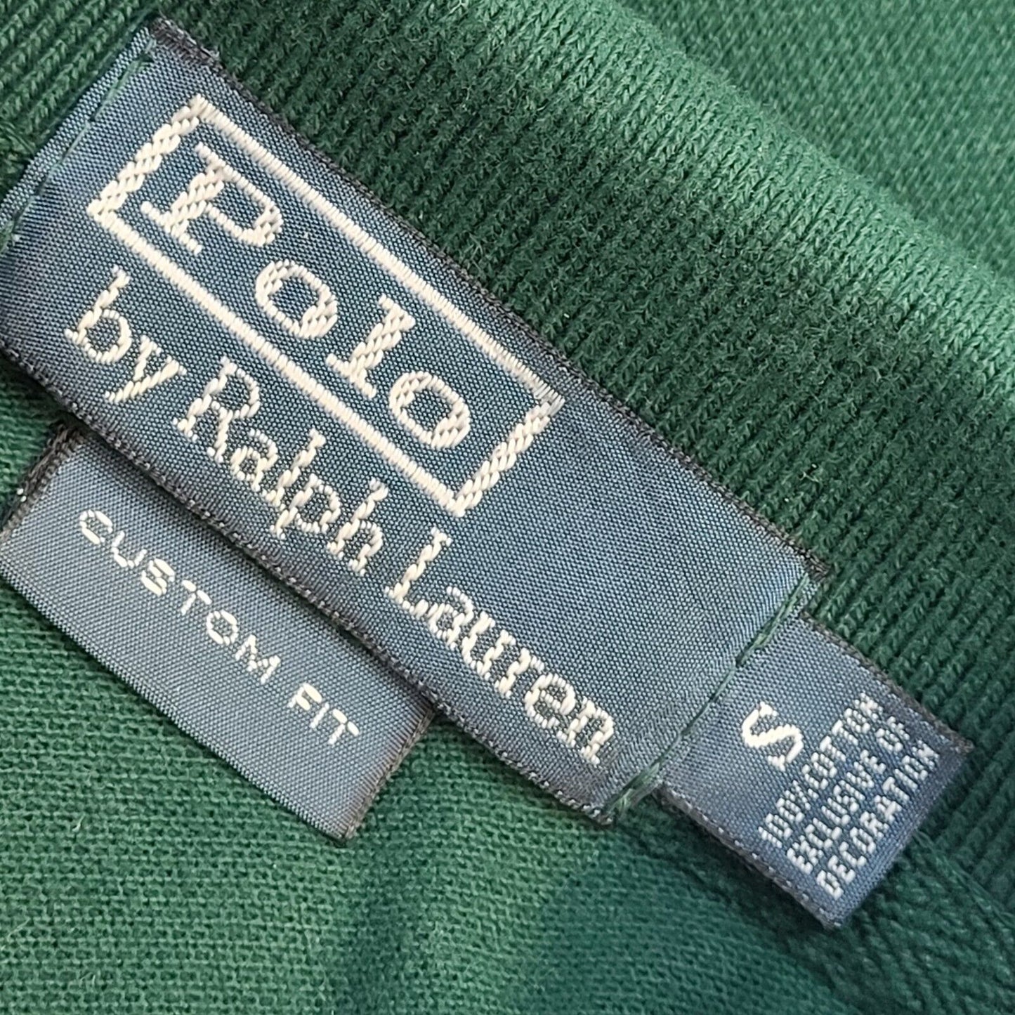 Ralph Lauren 90s Vintage Green Long Sleeve Polo Shirt Men's Size S