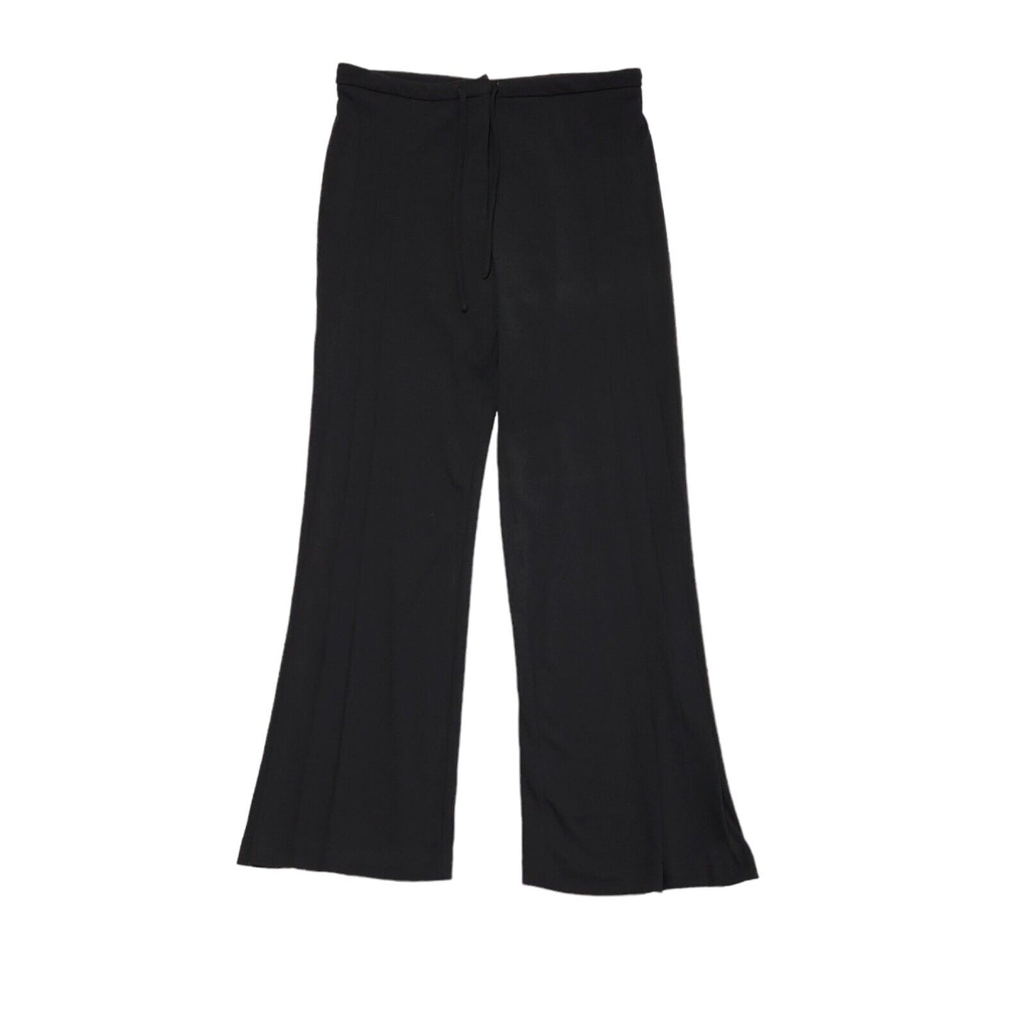 Vintage 80's Black Pleated Wide Leg Drawstring Trousers Womens UK 14 W32 L30