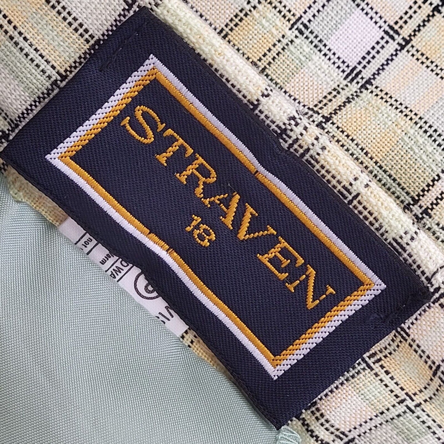 Straven Vintage 80's Green Checked Midi Skirt Womens UK Size 14 W32