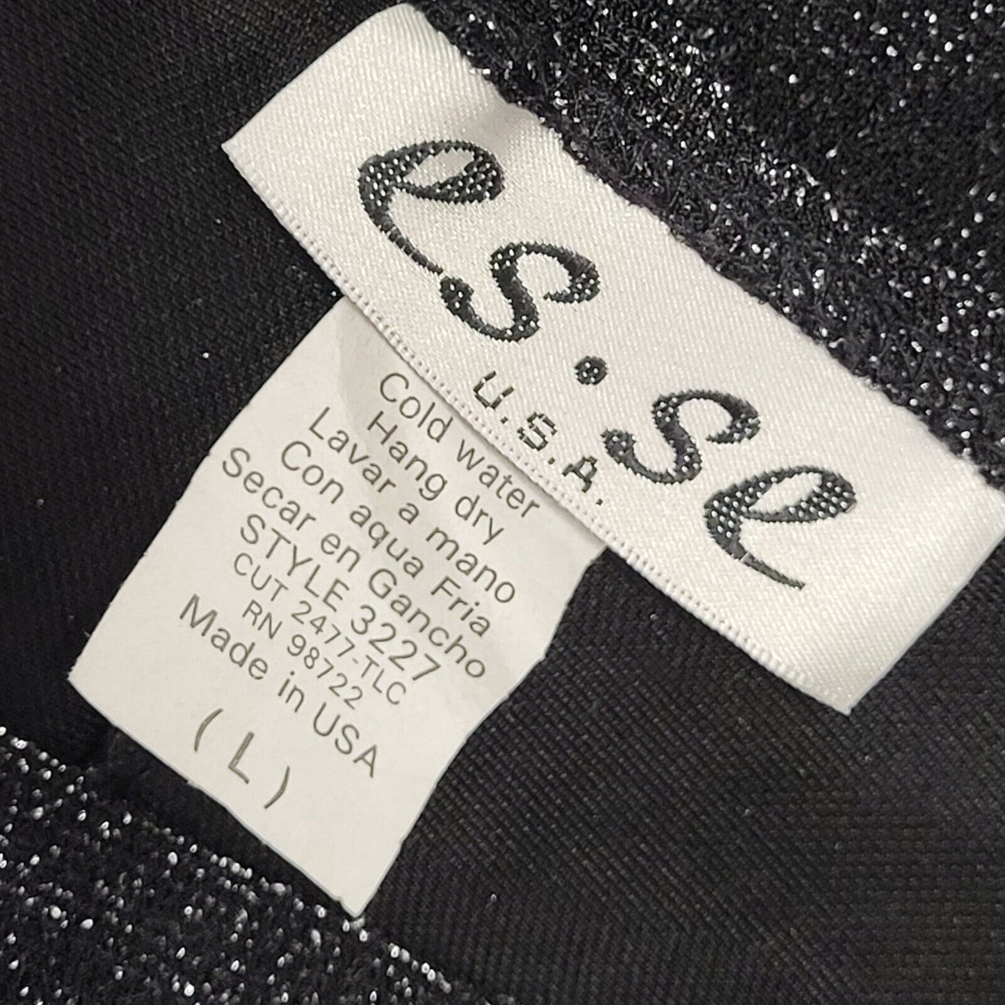Es.Se Vintage 80's Black & Silver Sleeveless Long Glitter Dress Womens UK L