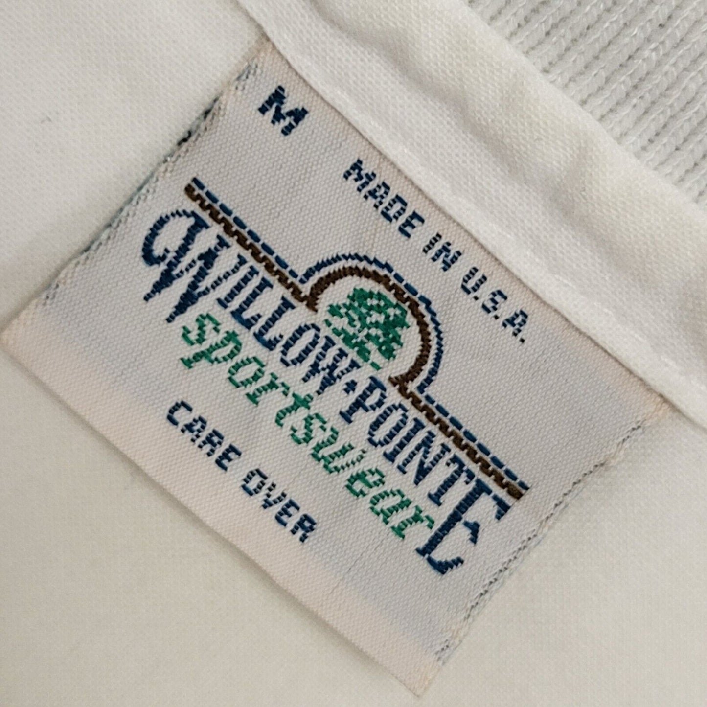 Willow Pointe Vintage 90's White 1/4 Button Clown Sweatshirt Mens UK Size M