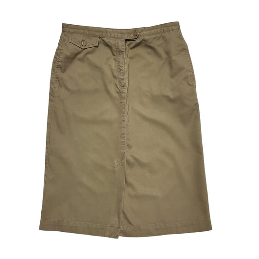 Laura Ashley Tan Skirt Button Front Slit Womens UK Size 12 W30