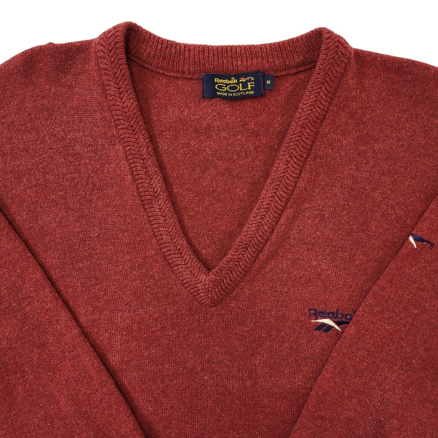 90s Vintage Reebok Golf Red Wool Jumper Men's Size Medium