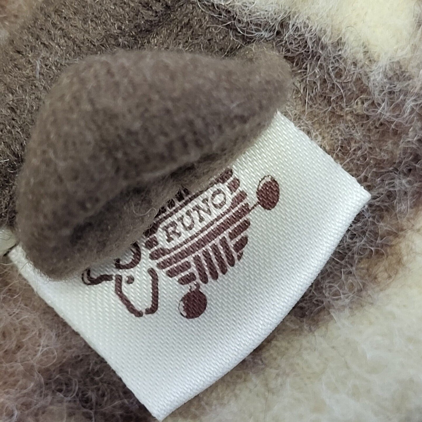Runo Vintage 90's Beige & Brown Retro Wool Gilet Womens UK Size 20