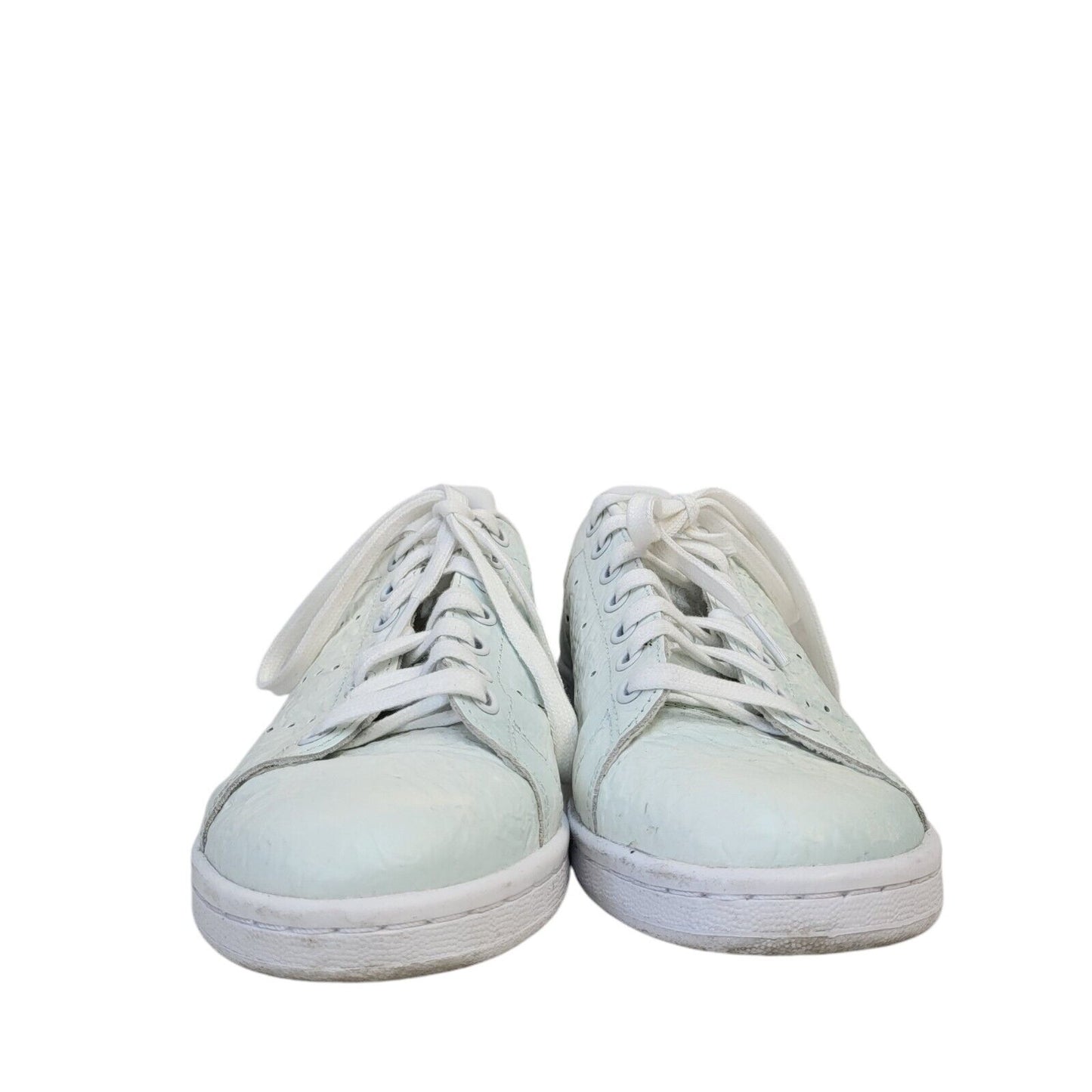 Adidas Lime Green & White Lace-up Sports Leather Trainers Uk Women's Size 6