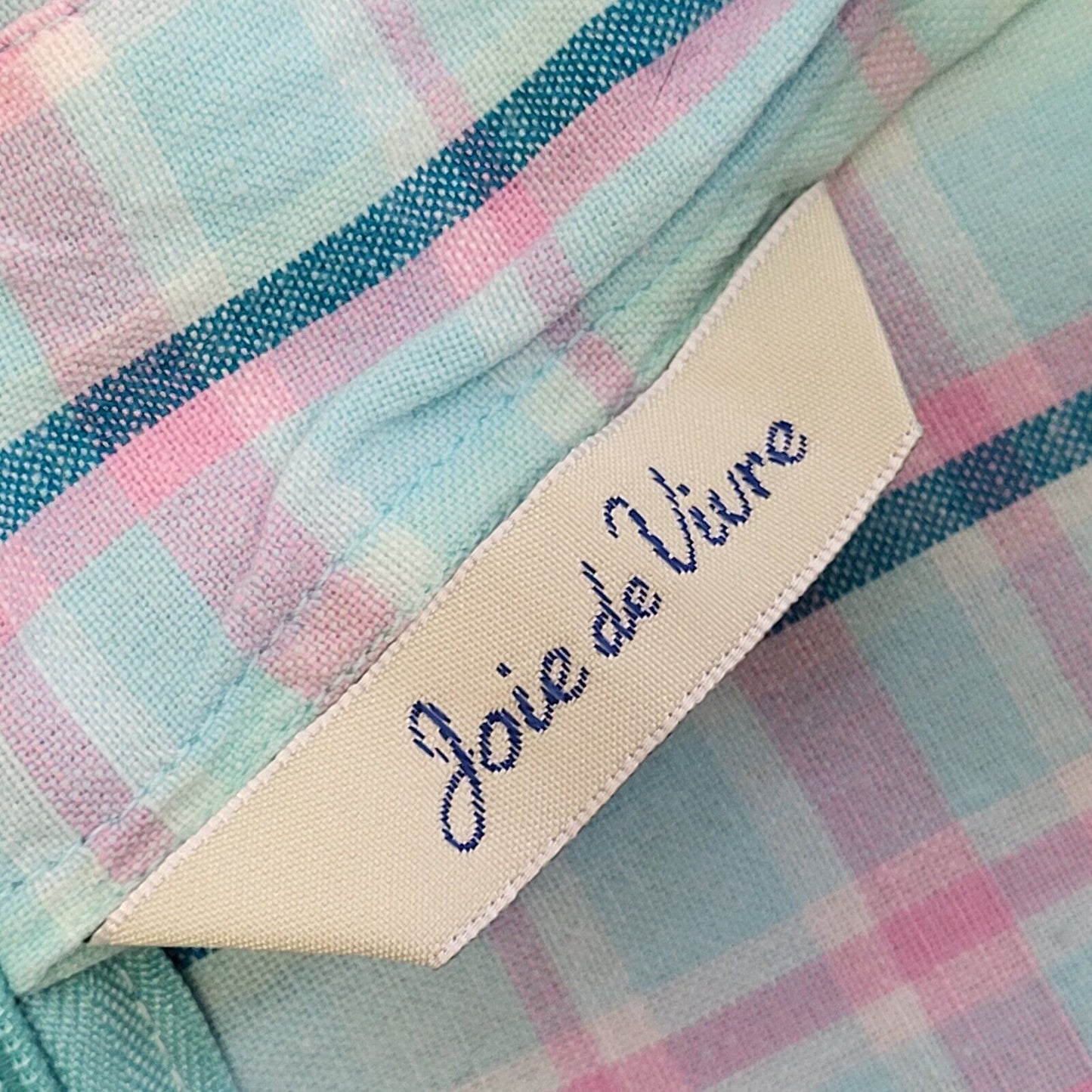Joie De Vivre Vintage 90's Blue & Pink Checked A-Line Skirt Womens UK 14 W32