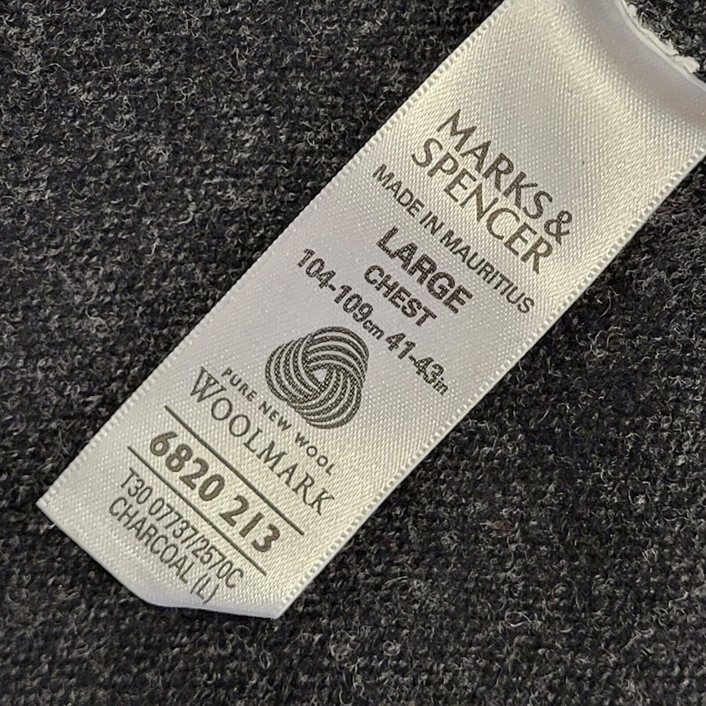 Marks and Spencer Vintage 80's Dark Grey Wool Jumper Uk Men's Size Large