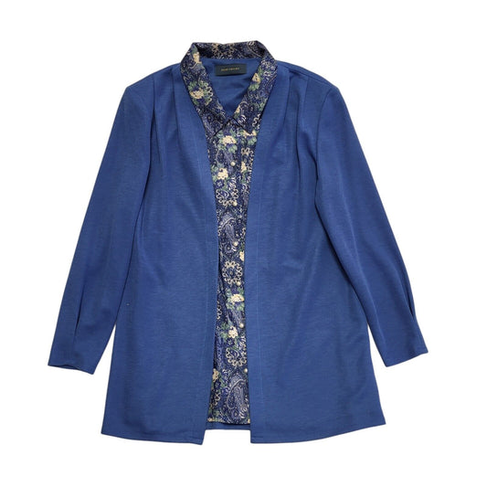 Debenhams Vintage 90's Blue 2 In 1 Top Shirt & Cardigan Womens UK Size 12