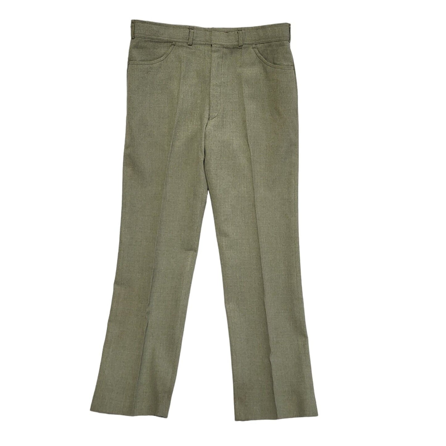 Vintage 80s Green Straight Leg Formal Trousers Uk Men's L W34 L30