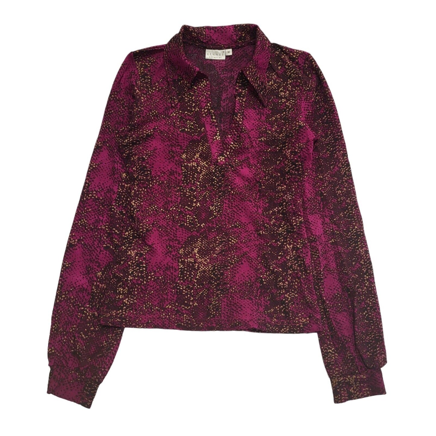 Hennes 90s Vintage Purple Long Sleeve Blouse Uk Women's Size Medium