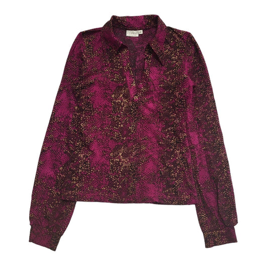 Hennes 90s Vintage Purple Long Sleeve Blouse Uk Women's Size Medium