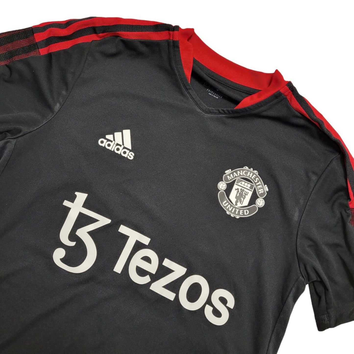 Adidas Manchester Utd Training 2022-23 Black V-Neck T-Shirt Uk Men's Size Small