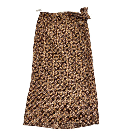 Next Vintage 80's Brown & Orange Retro Wrap Skirt Womens UK Size 14 W32