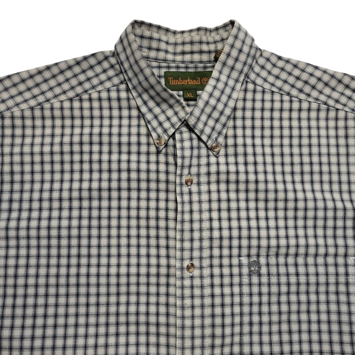 Timberland Vintage 90's Grey & Blue Checked Long Sleeve Shirt Mens UK XL