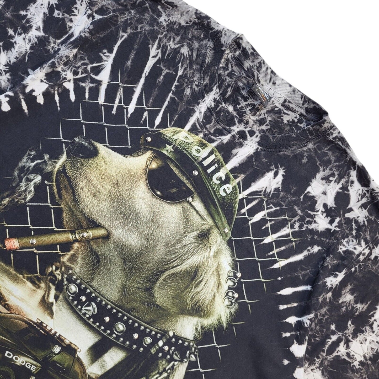 Survivers 90s Vintage Police Dog Black Crew Neck T-Shirt Men's XXL