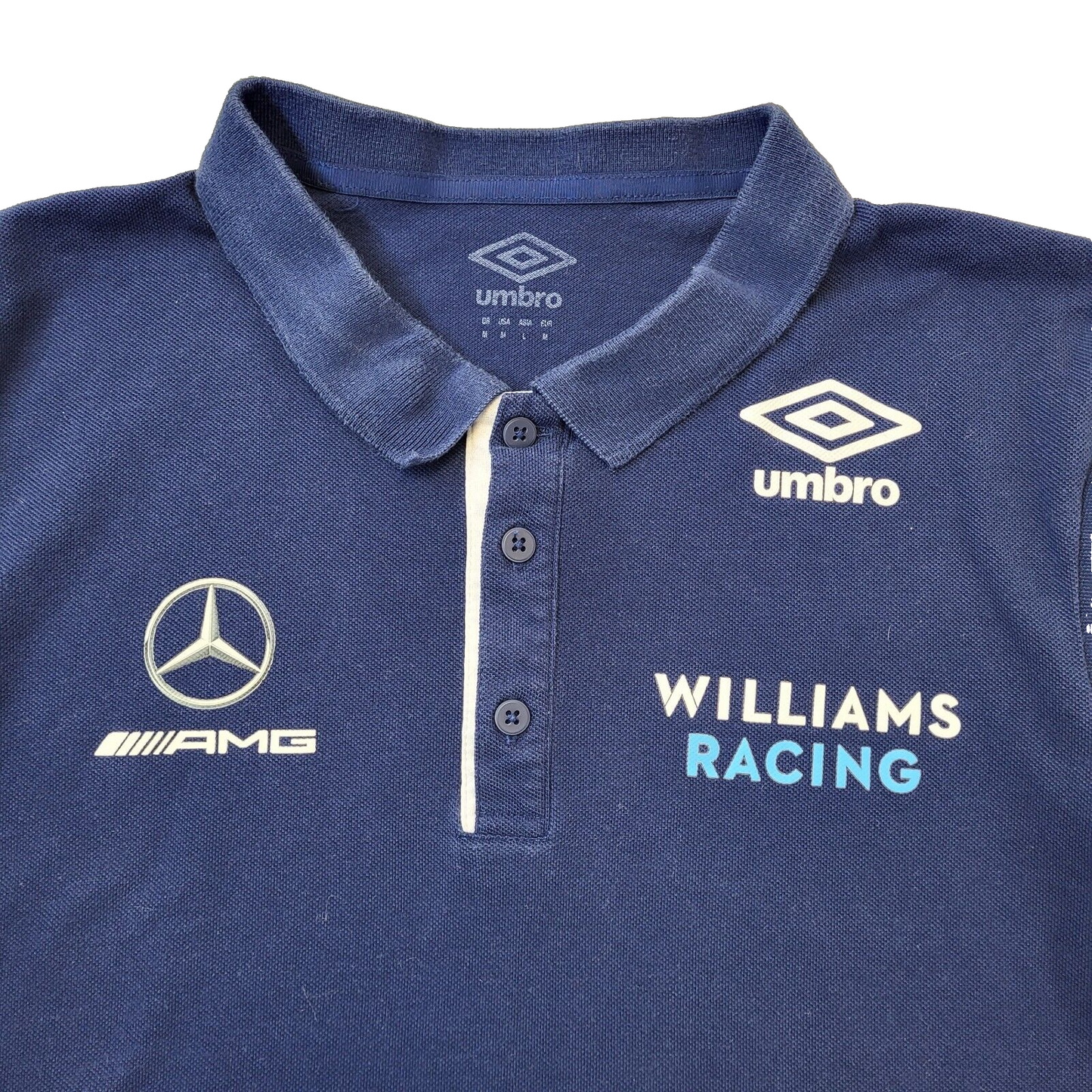Umbro Navy Blue AMG Williams Racing Polo Shirt Women's Medium Eu 38