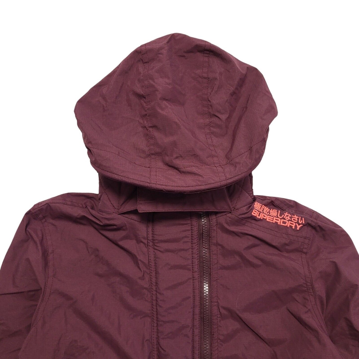 Superdry Wind Cheater Burgundy Hooded Jacket Uk Women's Size S