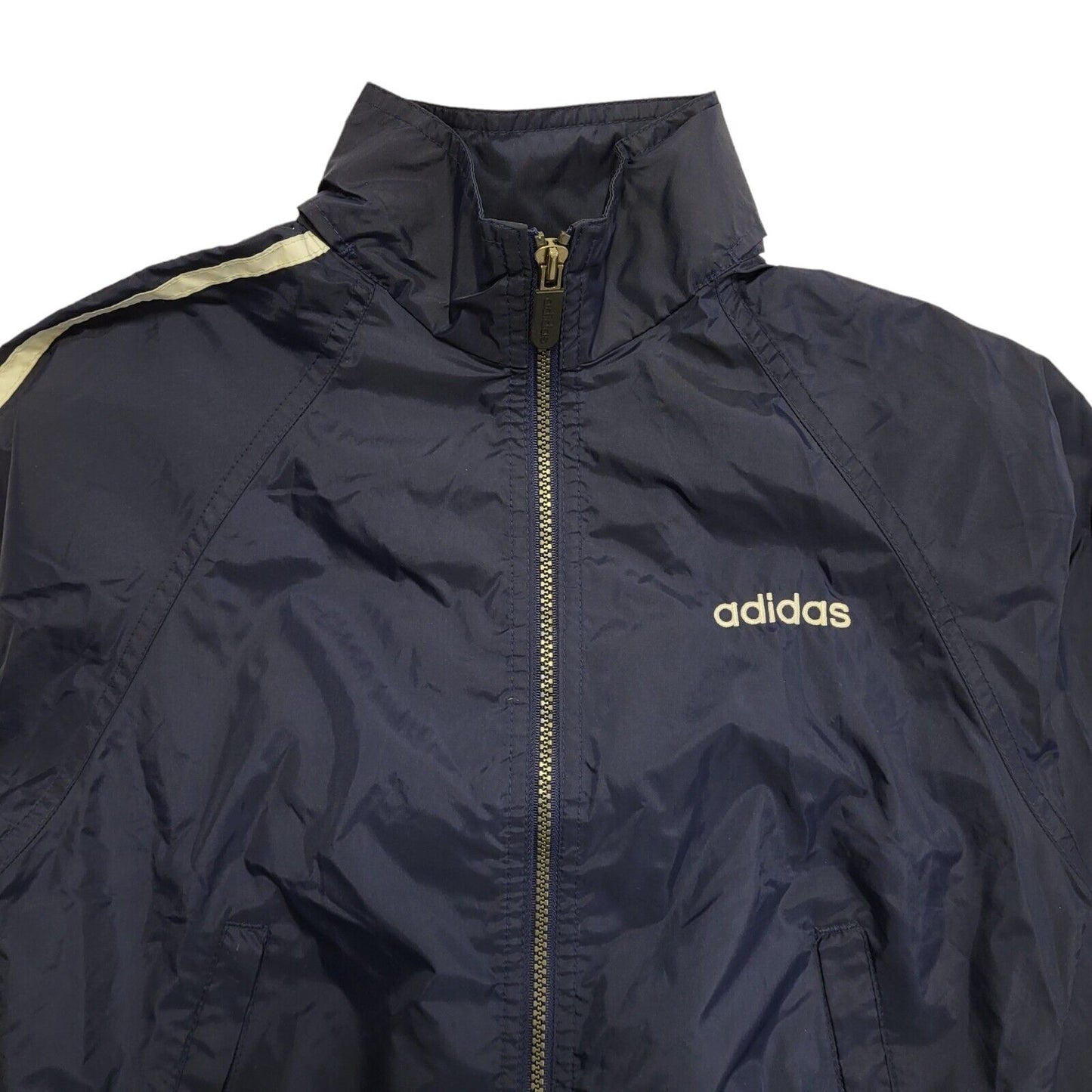 Adidas 90s Vintage Blue Hooded Zip Up Jacket Kids Size Small