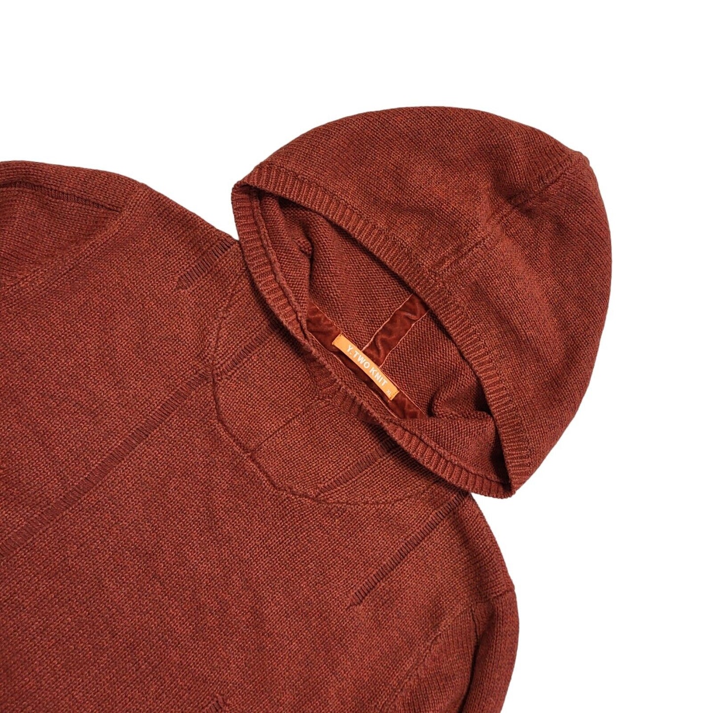 Y.Two Knit Vintage 90's Red Hooded Jumper UK Womens Size XL