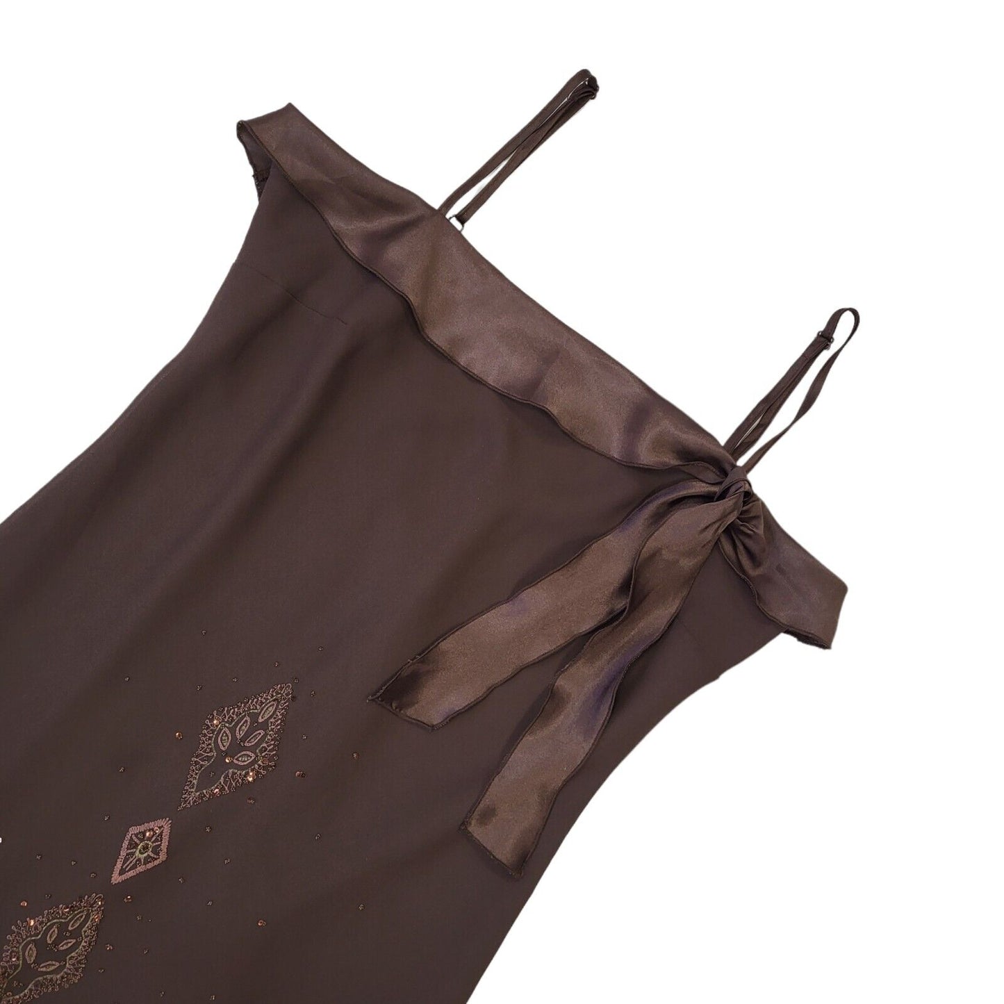 New Look Vintage 90s Brown Dress Uk Women's Size 14