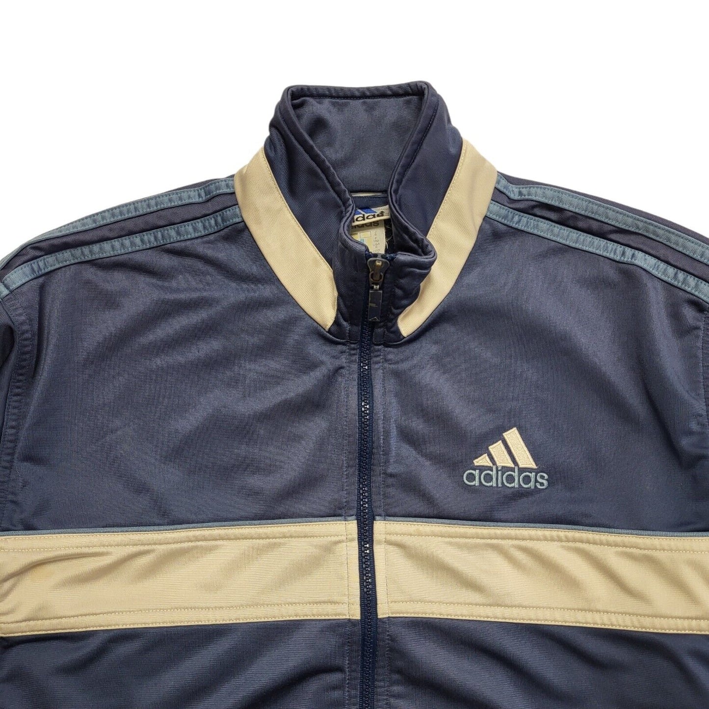 Adidas 90s Vintage Blue & White Track Jacket Uk Men's Size S